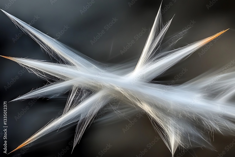 Fototapeta premium Abstract interplay of wispy elements radiating against a muted dark backdrop