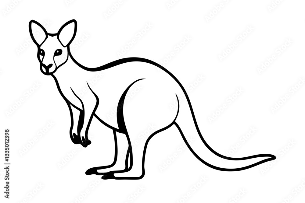 Abstract Kangaroo Linework Abstract Kangaroo Linework