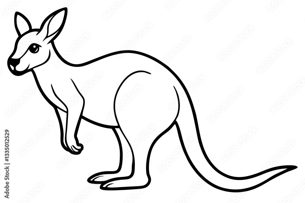 Abstract Kangaroo Linework Abstract Kangaroo Linework