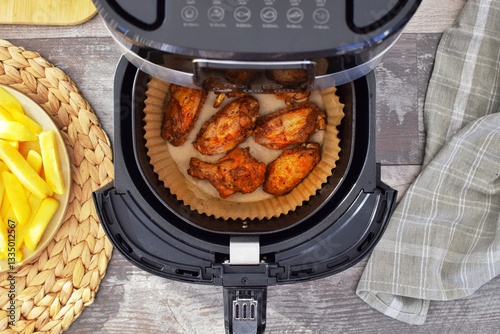 Cooking in an air fryer without oil.
Paper for air fryer.