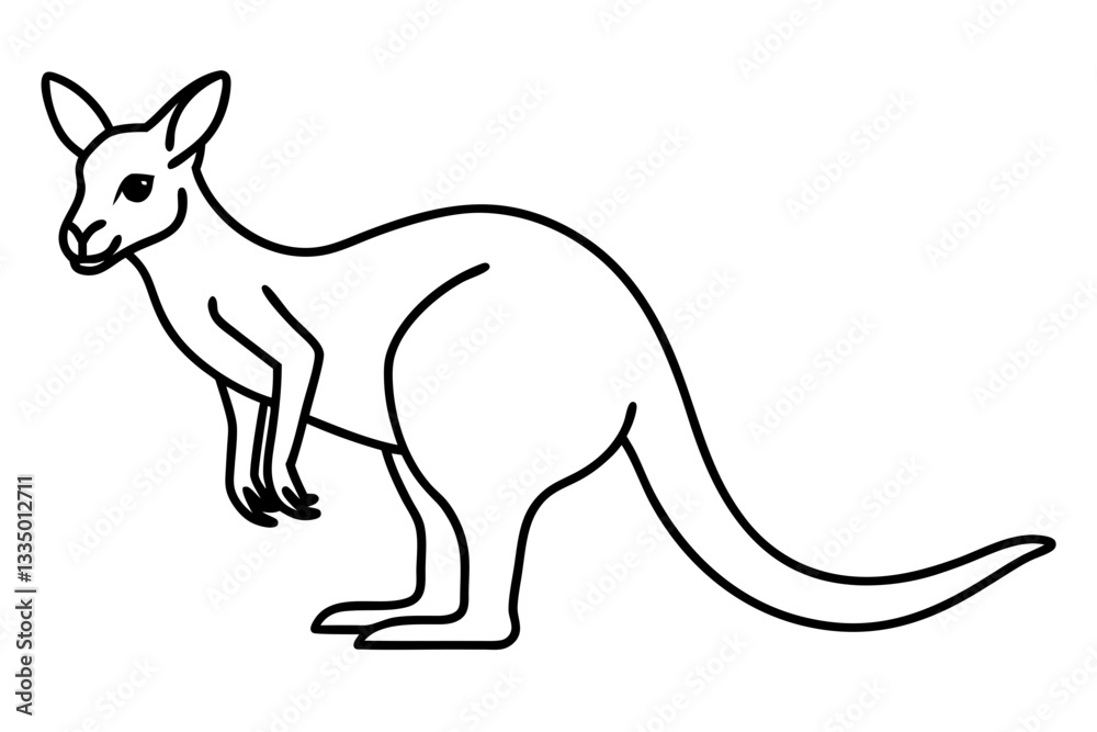 Abstract Kangaroo Linework Abstract Kangaroo Linework