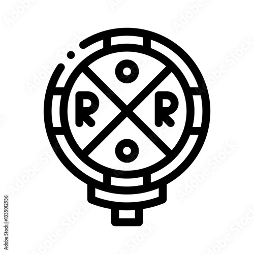 railroad crossing line icon