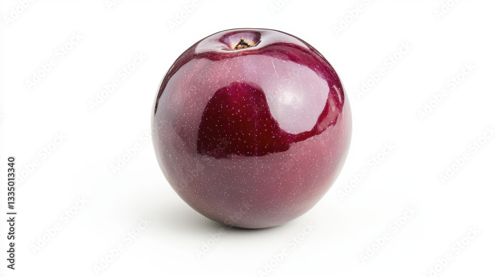 Obraz premium Fresh red apple with shiny skin, perfect for healthy snacks and desserts