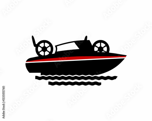 creative silhouette Speedboat Icon victor illustration

