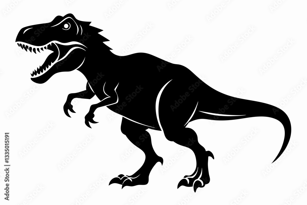 Fototapeta premium tyrannosaurus rex dinosaur line art silhouette vector illustration