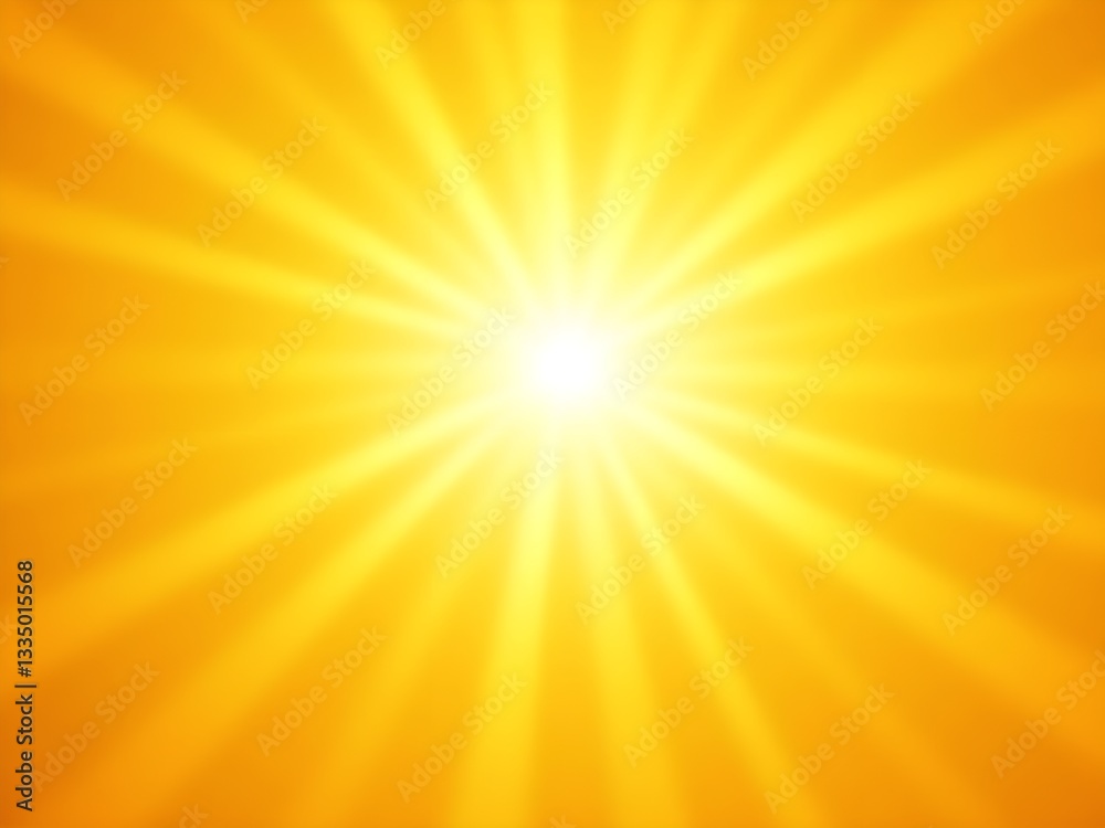 Obraz premium Radiant Sunlight Beams with Warm Golden Glow in Clear Sky