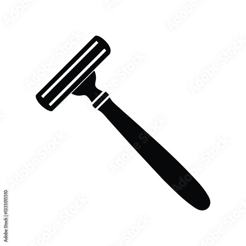 High-Quality Razor Blade Icon in Black and White for Grooming, Shaving, and Personal Care