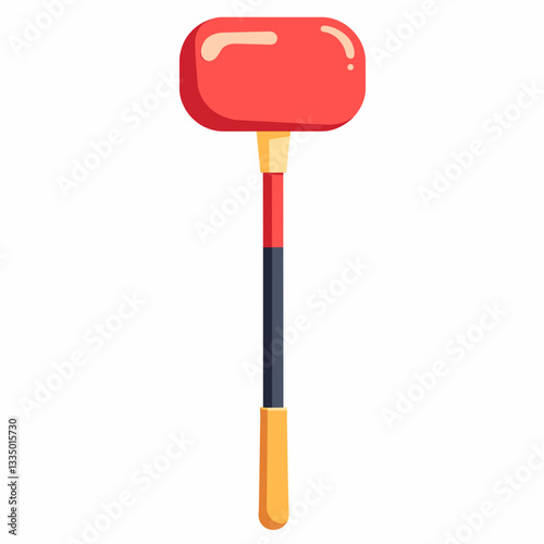 Polo mallet design in 3d flat style, sports equipment concept