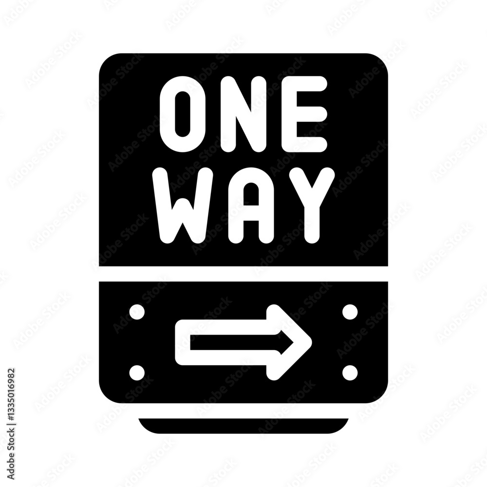 one way sign glyph icon