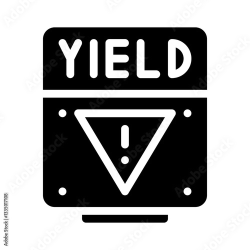 yield sign glyph icon