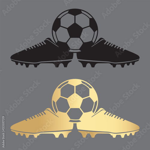 Elite Football Excellence Golden Black Soccer Emblem