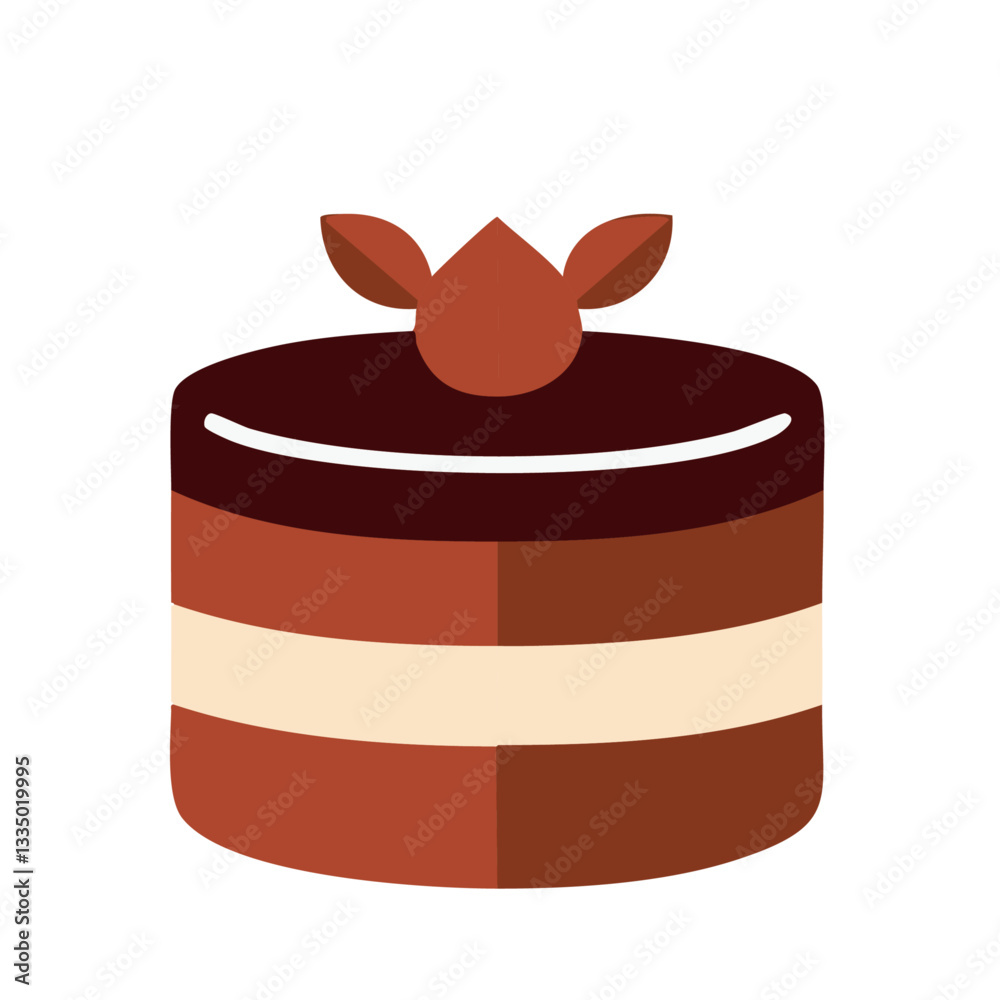 Minimalist Chocolate Cake Illustration with a Layered Design and Decorative Topping
Minimalist Chocolate Cake Illustration with a Layered Design and Decorative Topping