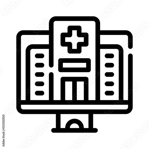 virtual clinic line icon