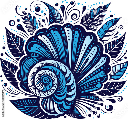 Sea shell stylized in vector
