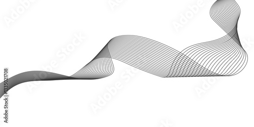 abstract Grey wave line background on white background.	