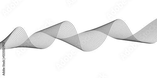 abstract Grey wave line background on white background.	