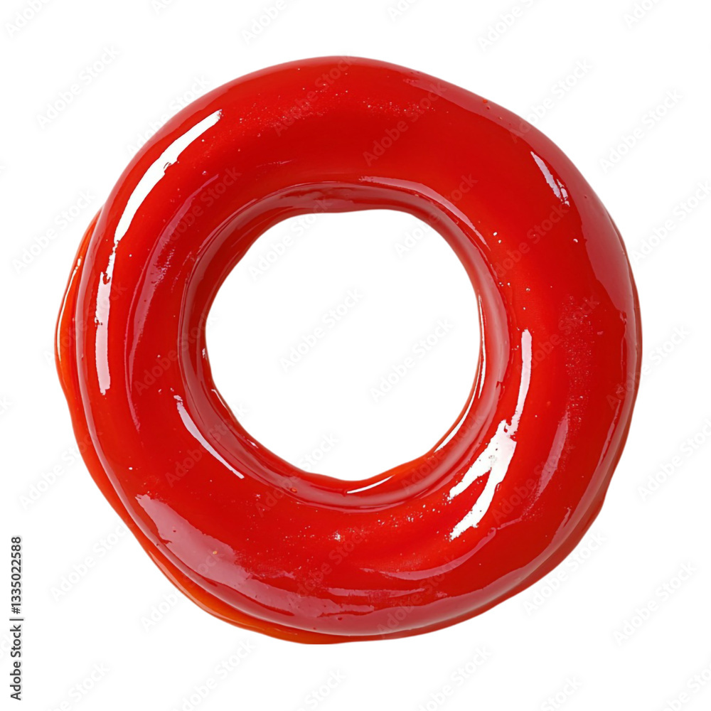 Red glossy donut shape abstract art colorful background Red glossy donut shape abstract art colorful background