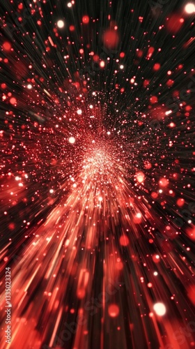 Stunning Red Cosmic Explosion: A Dramatic Celestial Burst