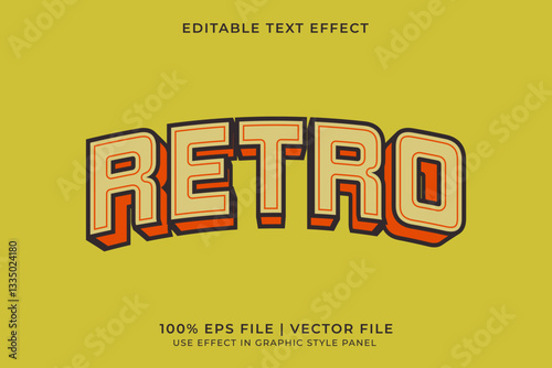 3D Editable vector text effect in Retro or Vintage style	