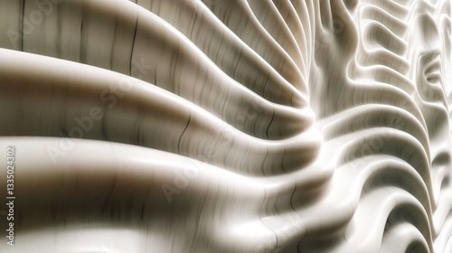 Abstract Architectural Design: Dynamic Stone Patterns in Modern Building Facade