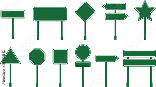 road sign icon in flat set isolated on transparent background