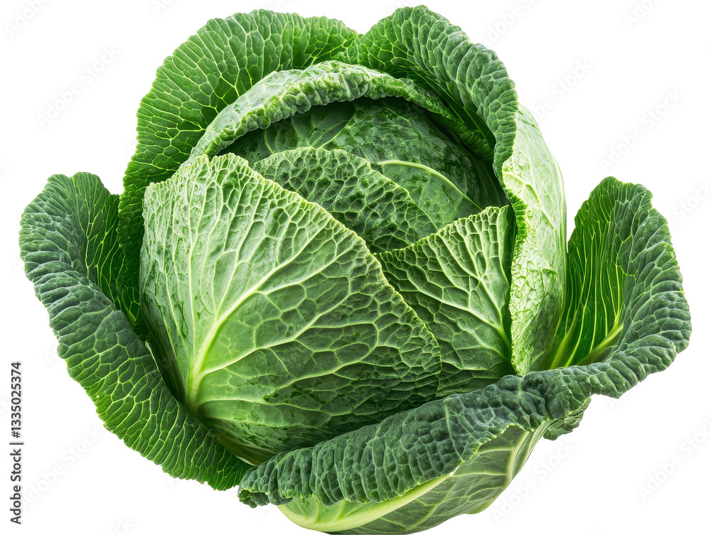 Isolated Detailed Savoy Cabbage Isolated Detailed Savoy Cabbage