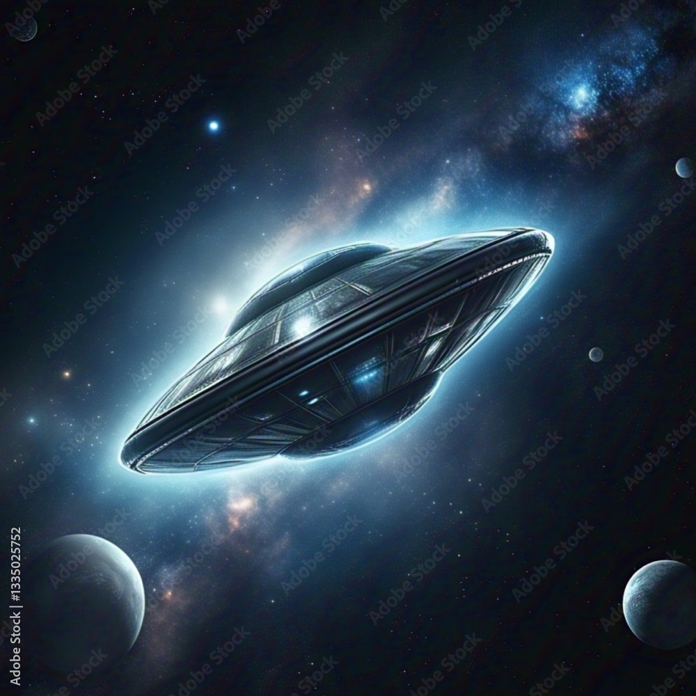 Obraz premium spaceship and ufo