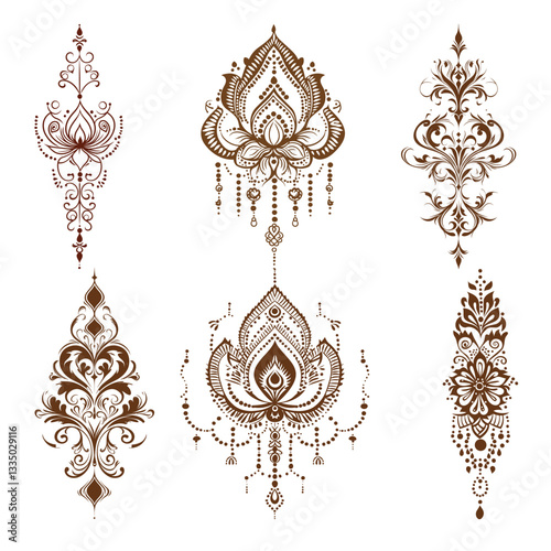 Hand Drawn Ethnic Mandala Pattern Intricate Henna Inspired Decoration
