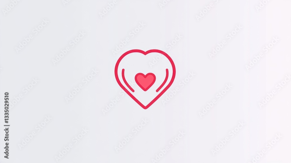 Simple heart icon on light background. Possible use digital graphic element Simple heart icon on light background. Possible use digital graphic element