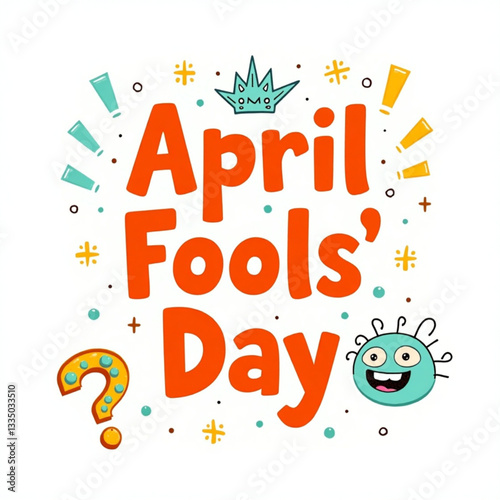 Vector illustration April Fools Day text and funny illustration EPS 10 vector for greeting card, ad, promotion, poster, flier, blog, article, marketing, signage or email isolated on white background