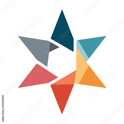 Free Download Geometric Brutalis star shape, modern abstract design, colorful, vibrant aesthetics - GFXLoad
