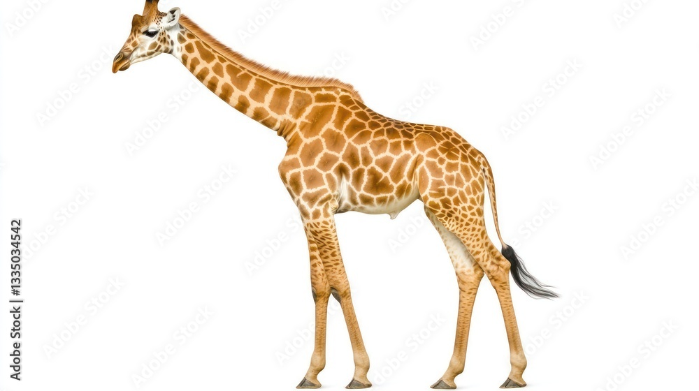 Fototapeta premium Majestic Giraffe: A Stunning Portrait of African Wildlife