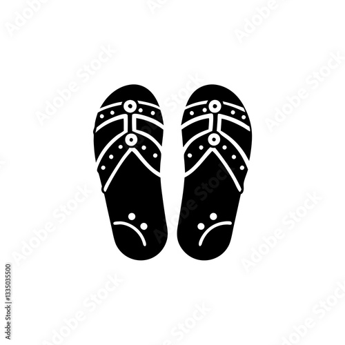 creative details Flip-Flops Icon vector illustration