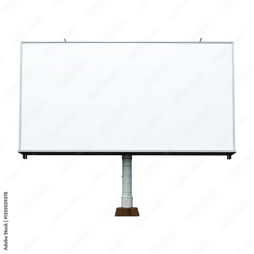 Fototapeta premium Blank White Billboard Isolated on White Background for Advertisement Mockup