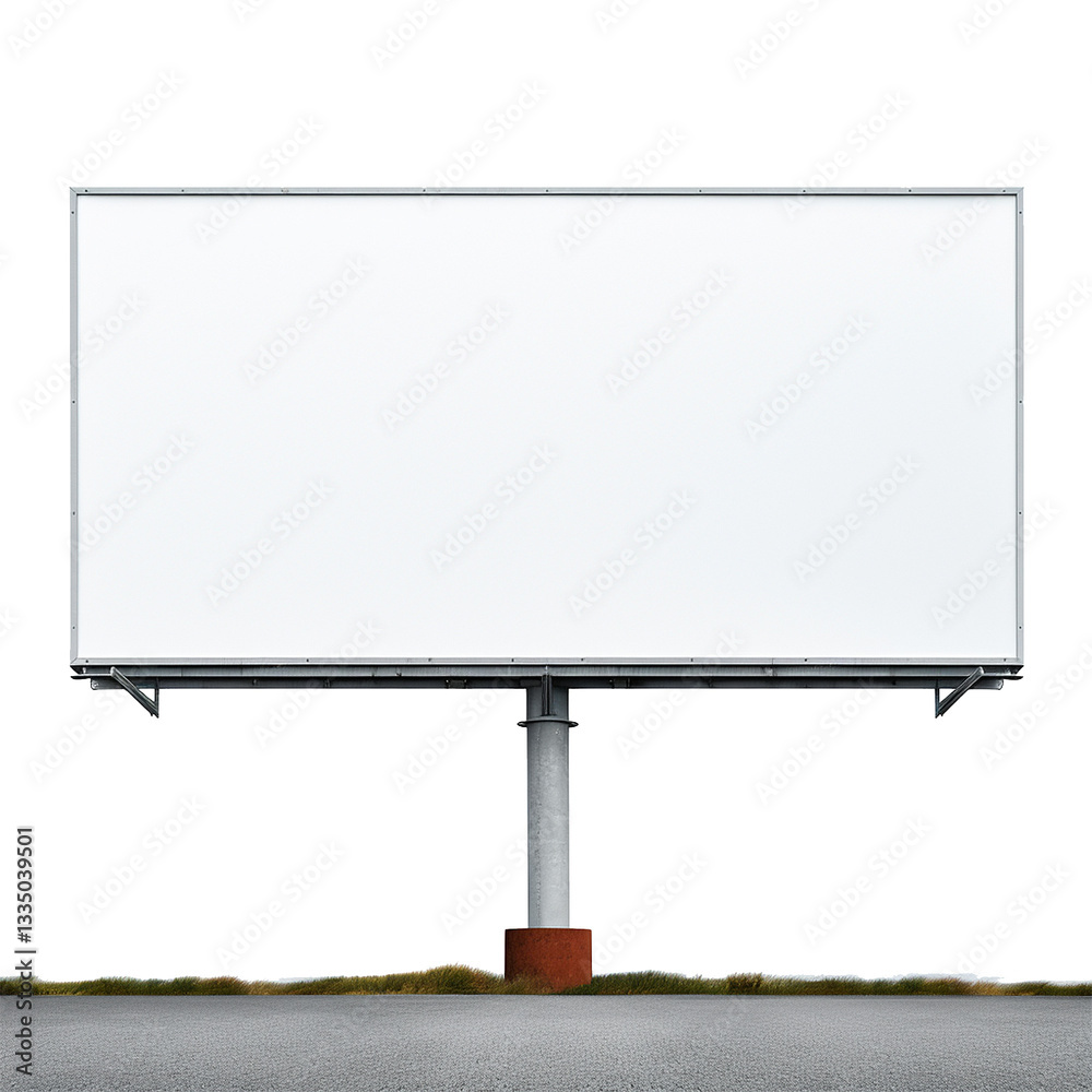 Blank Billboard Mockup Isolated on White Background for Advertising Purposes Blank Billboard Mockup Isolated on White Background for Advertising Purposes
