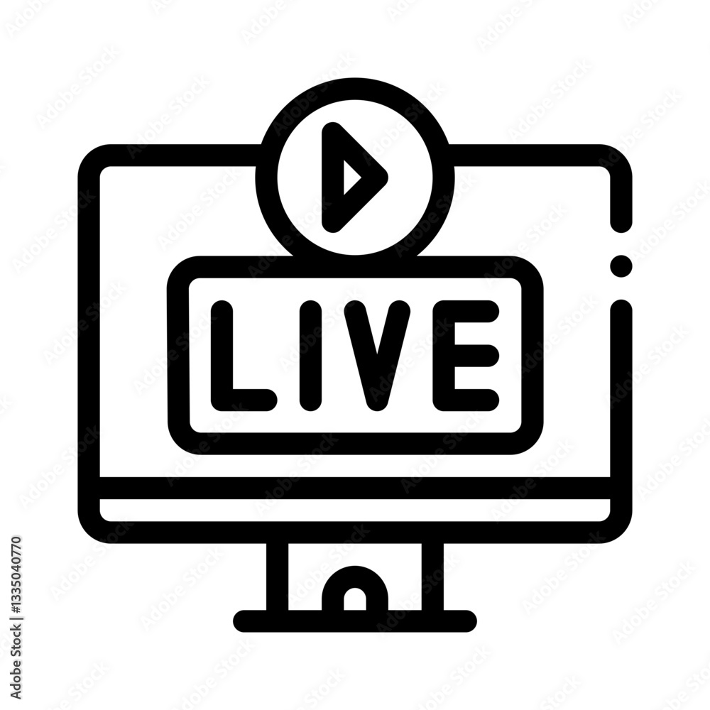 streaming device line icon streaming device line icon