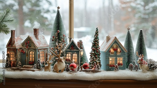 Wallpaper Mural A pet corner decorated with miniature Christmas touches. Torontodigital.ca