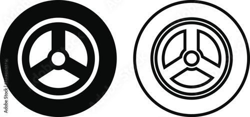 tire icon in flat and line trendy style set. isolated on transparent background