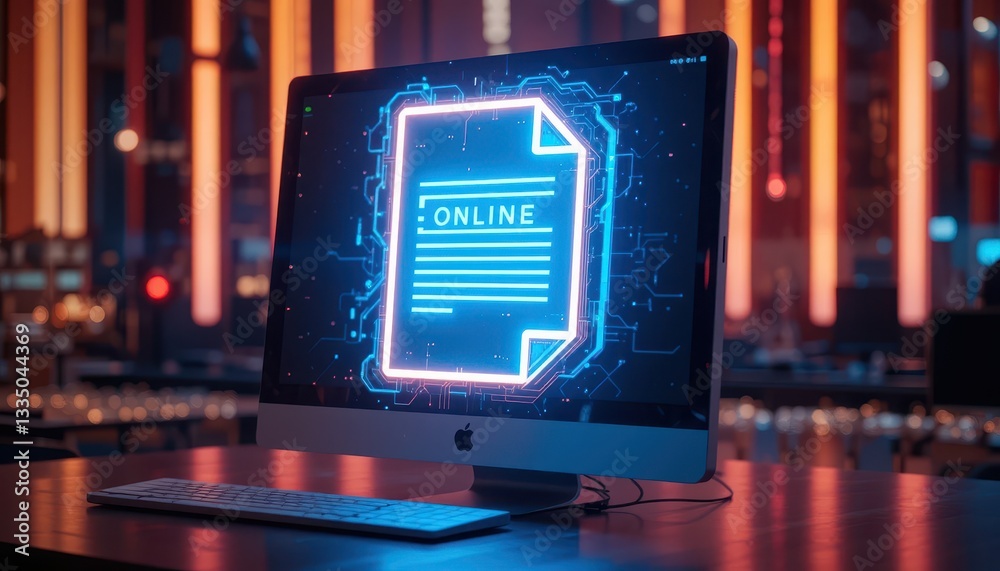 Obraz premium Modern digital workspace graphic design & innovation