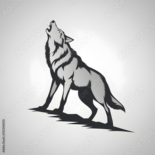 wolves howling Vector silhouette
