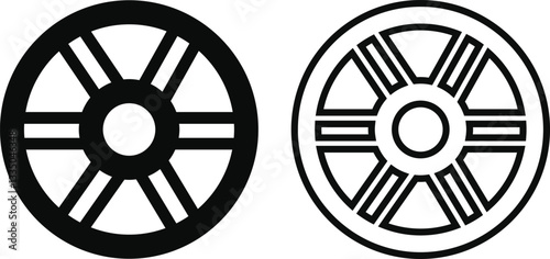 tire icon in flat and line trendy style set. isolated on transparent background