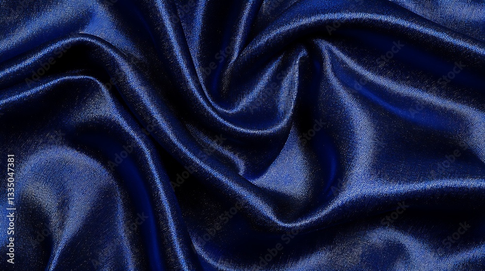Obraz premium Elegant folds of shimmering blue fabric in a close up shot