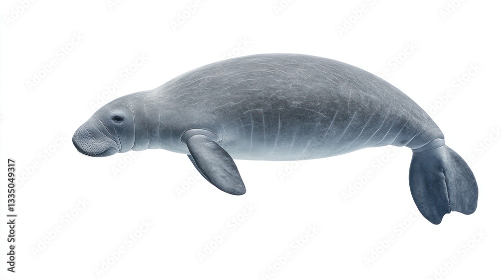 Fototapeta premium Majestic Dugong: A Gentle Giant of the Ocean Depths