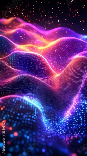 Abstract Colorful Digital Art Design with Dotted Patterns