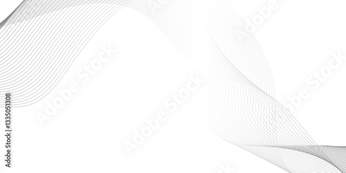 Geometric technology round shape black gradient curve shape isolated on white background, white and black background with white lines, Abstract black smoke swirls over white background.
