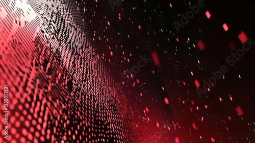 Abstract Digital Art with Red Geometric Patterns