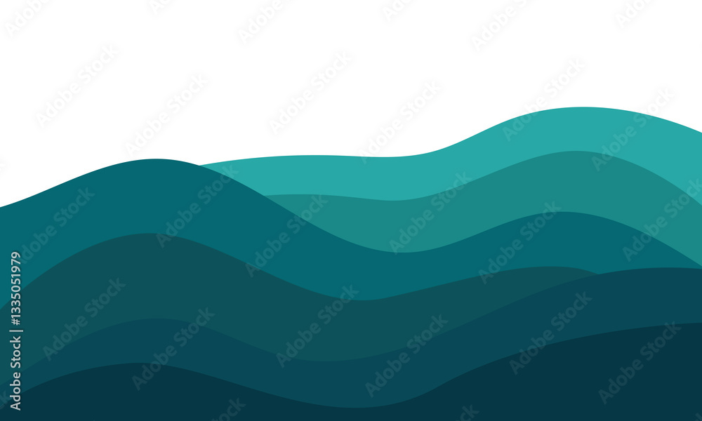 Fototapeta premium Landscape mountains. vector flat illustration for background design.