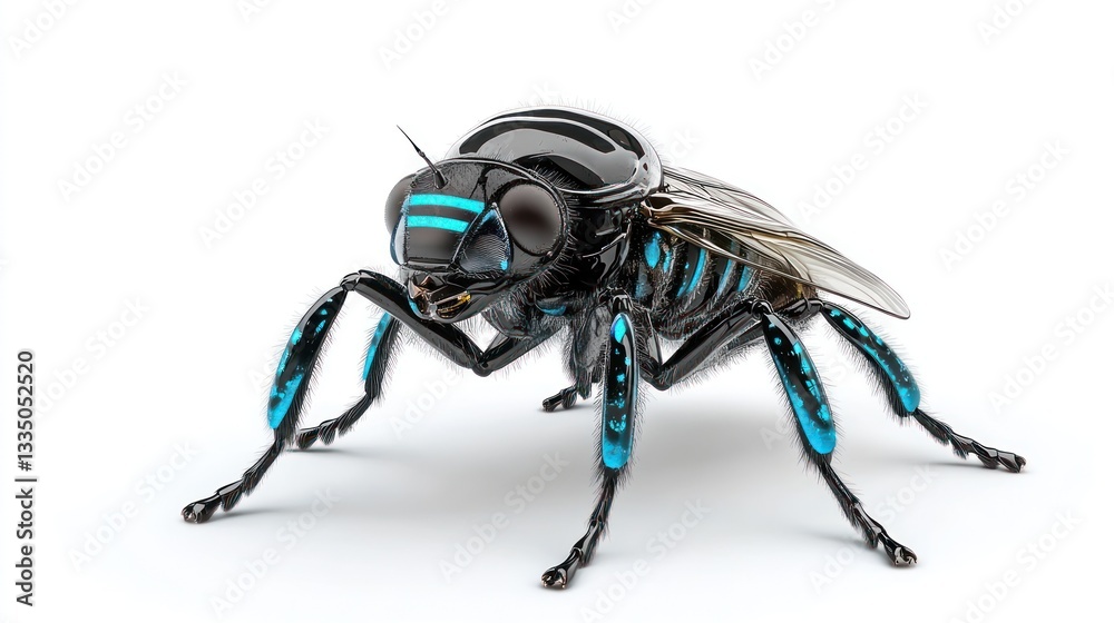 Fototapeta premium Cybernetic Fly: A Futuristic Insect Design