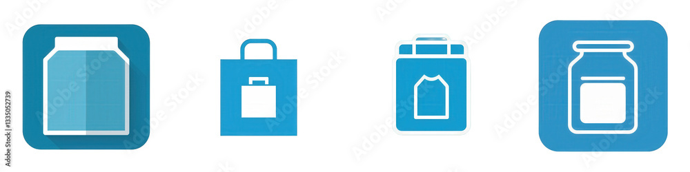 Package Icons Jar, Bag, Container isolated on white or transparent png Package Icons Jar, Bag, Container isolated on white or transparent png