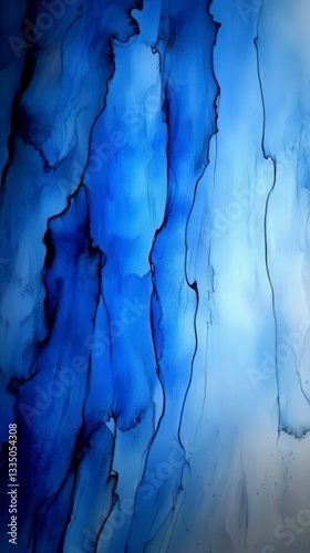 Stunning Abstract Blue Ink Painting: A Visual Symphony of Color